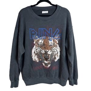 Anine Bing Tiger Sweatshirt Vintage Wash Graphic Pullover